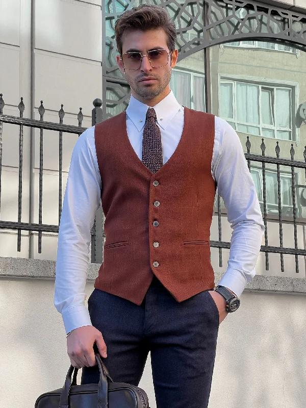 Men's Linen - Cotton Blend Blazer in Tan with Roll - Up Sleeves for a Laid - Back Summer LookStefano Slim Fit Tile Woolen Vest Men's Linen - Cotton Blend Blazer in Tan with Roll - Up Sleeves for a Laid - Back Summer LookStefano Slim Fit Tile Woolen Vest