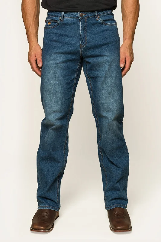 Men's Jeans with an Elastic Waistband for Ultimate ComfortSturt Mens Relaxed Leg Jeans - Mid Blue Men's Jeans with an Elastic Waistband for Ultimate ComfortSturt Mens Relaxed Leg Jeans - Mid Blue