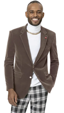 Men's Slim Fit Denim Blazer in Blue for a Casual and Trendy Streetwear LookTaupe Solid Velvet Blazer J134 Men's Slim Fit Denim Blazer in Blue for a Casual and Trendy Streetwear LookTaupe Solid Velvet Blazer J134
