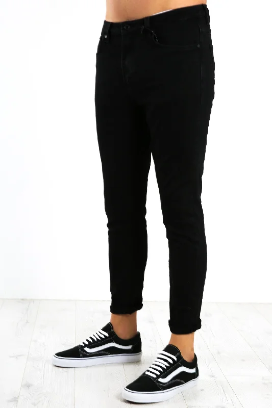 Men's Stretch Jeans with a Moisture - Wicking Lining for Active LifestylesThe Skinny Crop Jean Black Men's Stretch Jeans with a Moisture - Wicking Lining for Active LifestylesThe Skinny Crop Jean Black