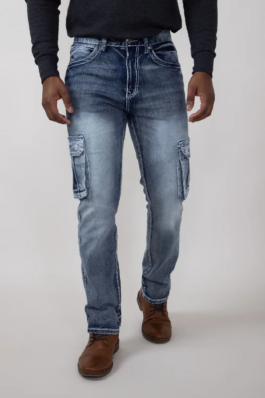 True Luck Fallon Cargo Straight Jeans for Men  | TL24021901