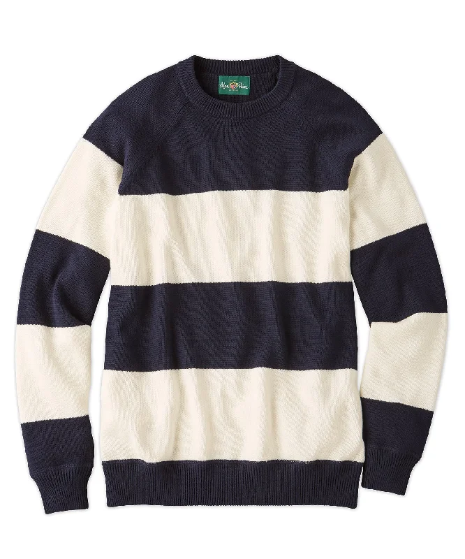 Men's Shearling - Lined Leather Sweater in Brown for a Rugged and Warm Winter EnsembleAlan Paine Block Stripe Cotton Crewneck Sweater Men's Shearling - Lined Leather Sweater in Brown for a Rugged and Warm Winter EnsembleAlan Paine Block Stripe Cotton Crewneck Sweater