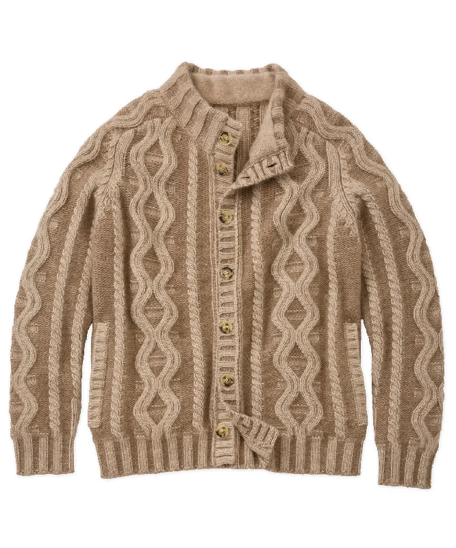 Men's Fringe - Trimmed Boho - Style Sweater in Beige for a Music Festival VibeKazakh Two-Tone Plaited Cable Cardigan Men's Fringe - Trimmed Boho - Style Sweater in Beige for a Music Festival VibeKazakh Two-Tone Plaited Cable Cardigan