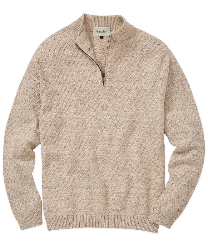 Men's Ribbed Bodycon Sweater in Red for a Sexy and Confident Night OutDiamond Lattice Cabled Quarter-Zip Sweater Men's Ribbed Bodycon Sweater in Red for a Sexy and Confident Night OutDiamond Lattice Cabled Quarter-Zip Sweater