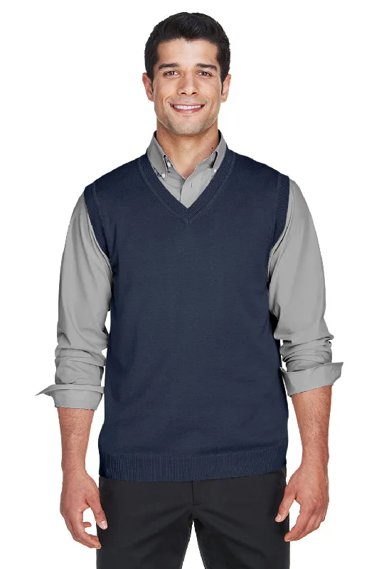 Regular Fit Men's Mock - Neck Sweater in Teal with a Side Slit for a Modern Office AttireDevon & Jones Mens Wrinkle Resistant V-Neck Sweater Vest - Navy Blue - Closeout Regular Fit Men's Mock - Neck Sweater in Teal with a Side Slit for a Modern Office AttireDevon & Jones Mens Wrinkle Resistant V-Neck Sweater Vest - Navy Blue - Closeout