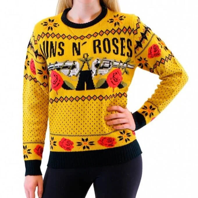 Plus Size Men's Distressed Denim - Look Sweater in Blue for a Trendy and Edgy StyleGuns N' Roses Ugly Christmas Sweater Plus Size Men's Distressed Denim - Look Sweater in Blue for a Trendy and Edgy StyleGuns N' Roses Ugly Christmas Sweater