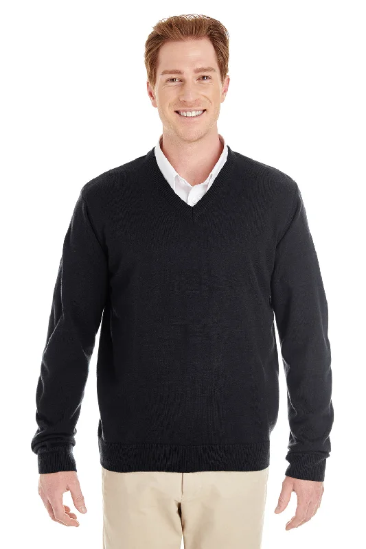 Regular Fit Men's Heathered Knit Sweater in Charcoal for a Laid - Back Weekend LookHarriton Mens Pilbloc Pill Resistant V-Neck Long Sleeve Sweater - Black Regular Fit Men's Heathered Knit Sweater in Charcoal for a Laid - Back Weekend LookHarriton Mens Pilbloc Pill Resistant V-Neck Long Sleeve Sweater - Black