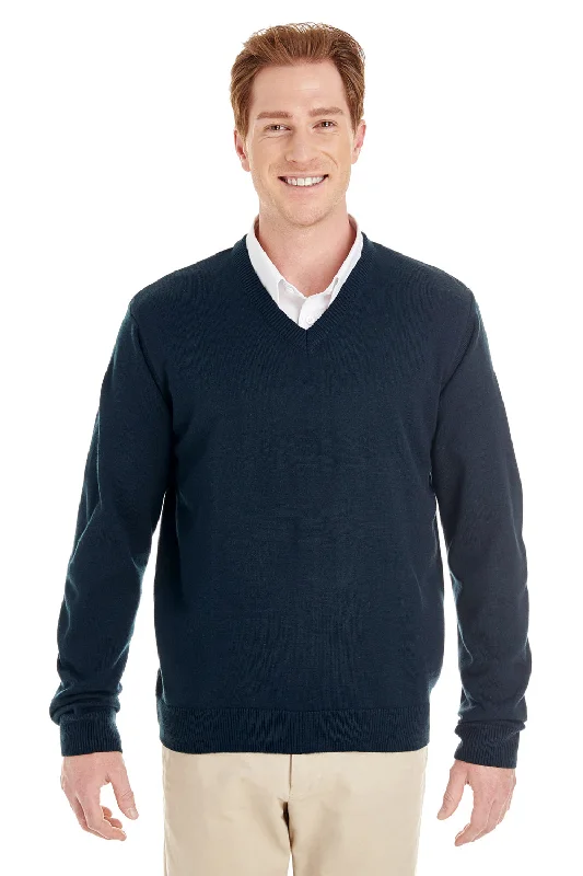 Men's Zip - Up Fleece - Lined Sweater in Black with Thumbholes for Outdoor Winter ActivitiesHarriton Mens Pilbloc Pill Resistant V-Neck Long Sleeve Sweater - Dark Navy Blue Men's Zip - Up Fleece - Lined Sweater in Black with Thumbholes for Outdoor Winter ActivitiesHarriton Mens Pilbloc Pill Resistant V-Neck Long Sleeve Sweater - Dark Navy Blue