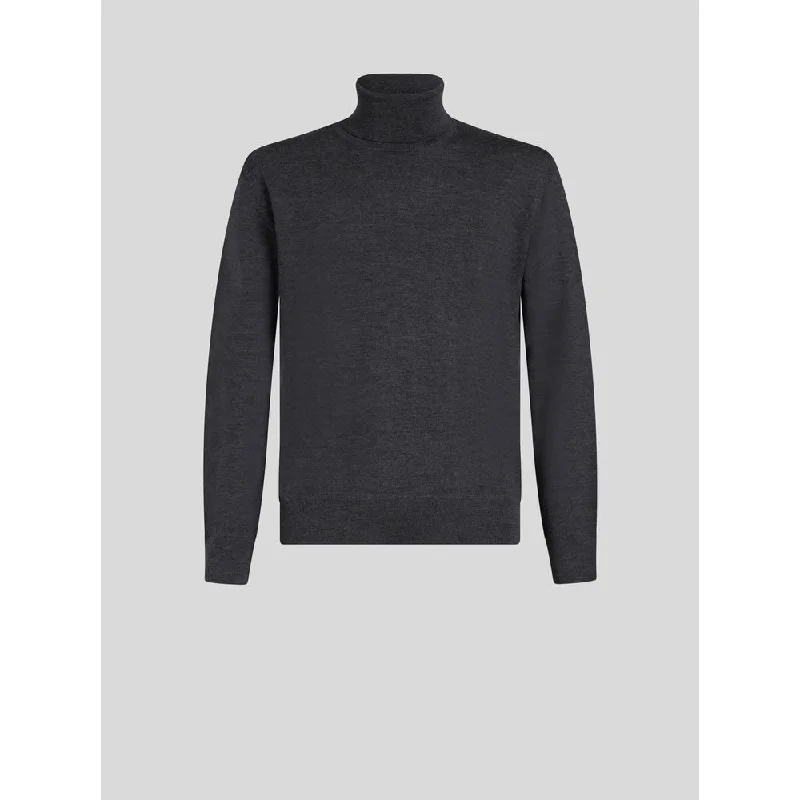 Slim Fit Men's Long - Sleeve Cotton - Linen Blend Sweater in Beige for a Summer Casual LookPOLO NECK WOOL JUMPER WITH LOGO Slim Fit Men's Long - Sleeve Cotton - Linen Blend Sweater in Beige for a Summer Casual LookPOLO NECK WOOL JUMPER WITH LOGO
