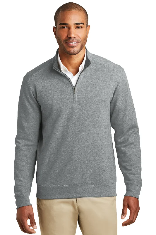 Regular Fit Men's Heathered Knit Sweater in Charcoal for a Laid - Back Weekend LookPort Authority Mens 1/4 Zip Long Sleeve Sweater - Heather Medium Grey Regular Fit Men's Heathered Knit Sweater in Charcoal for a Laid - Back Weekend LookPort Authority Mens 1/4 Zip Long Sleeve Sweater - Heather Medium Grey