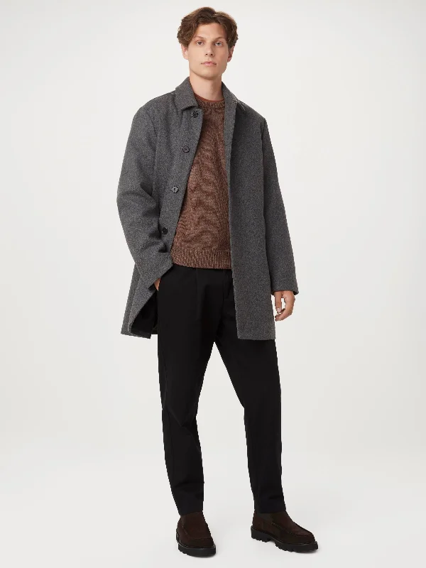 Stylish men coats with a double - breasted design for a formal lookThe Smith Mac Topcoat in Charcoal Grey Stylish men coats with a double - breasted design for a formal lookThe Smith Mac Topcoat in Charcoal Grey