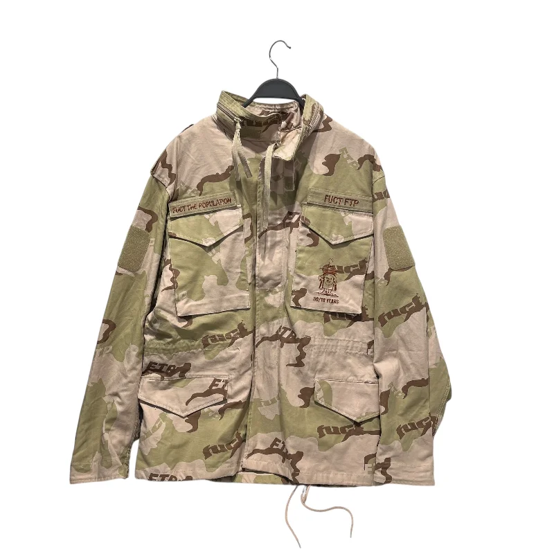 Men coats with a contrasting trim for a fashion - forward aestheticFTP/FUCT/Jacket/XL/Cotton/BRW/Camouflage/MILITARY CAMO JACKET Men coats with a contrasting trim for a fashion - forward aestheticFTP/FUCT/Jacket/XL/Cotton/BRW/Camouflage/MILITARY CAMO JACKET