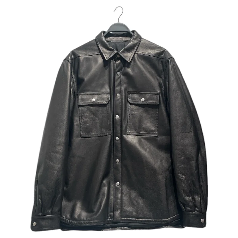 Men coats with a hooded design for added protection against the elementsRick Owens/Jacket/44/Leather/BLK/Rick Owens Leather Outer Shirt Men coats with a hooded design for added protection against the elementsRick Owens/Jacket/44/Leather/BLK/Rick Owens Leather Outer Shirt
