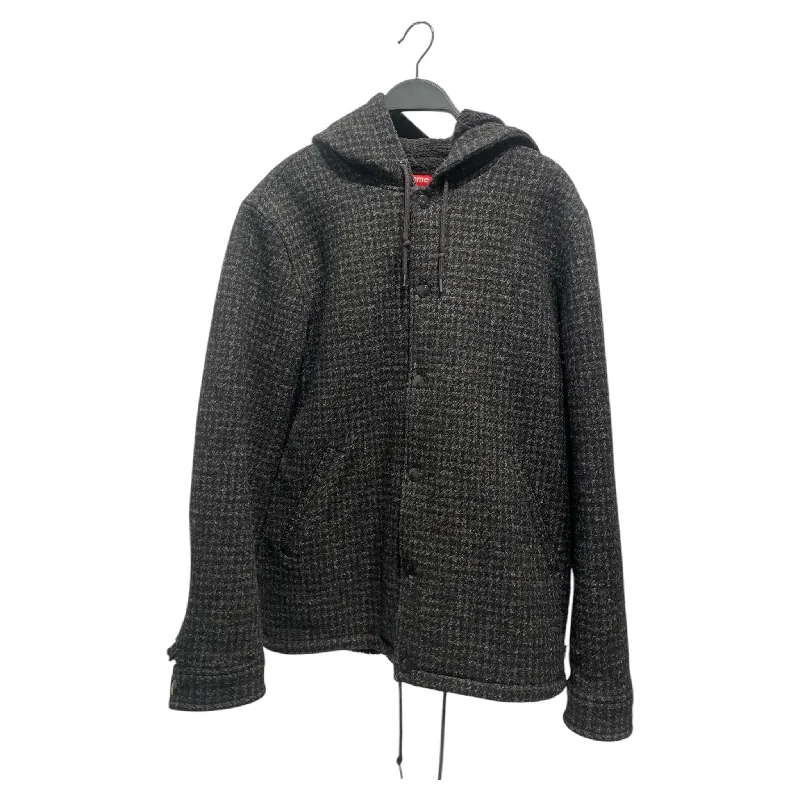 Men coats with a zip - out lining for easy cleaning and versatilitySupreme/HARRIS TWEED/Jacket/M/Wool/BLK/Hombre Check/Supreme x Harris Tweed Hooded Men coats with a zip - out lining for easy cleaning and versatilitySupreme/HARRIS TWEED/Jacket/M/Wool/BLK/Hombre Check/Supreme x Harris Tweed Hooded
