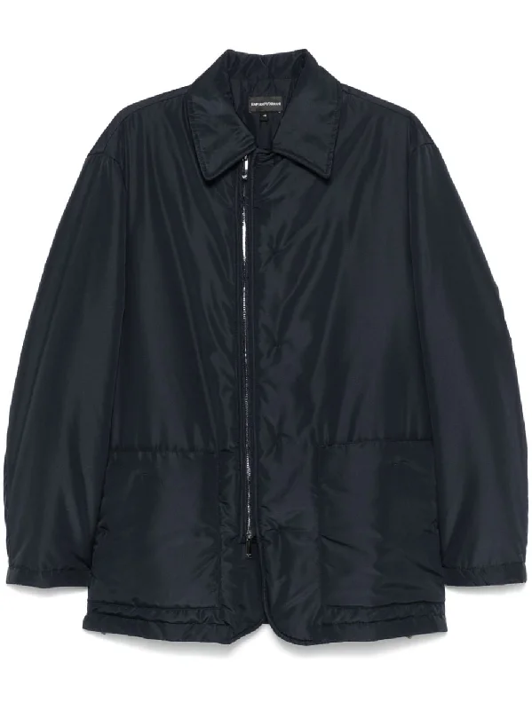 Men coats with a contrasting trim for a fashion - forward aestheticEmporio Armani Men's Jackets blue Men coats with a contrasting trim for a fashion - forward aestheticEmporio Armani Men's Jackets blue