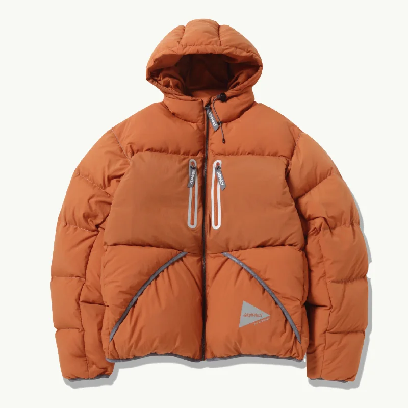 Men coats made of high - quality leather for a rugged and durable optionGramicci x And Wander Down Jacket - Orange Men coats made of high - quality leather for a rugged and durable optionGramicci x And Wander Down Jacket - Orange