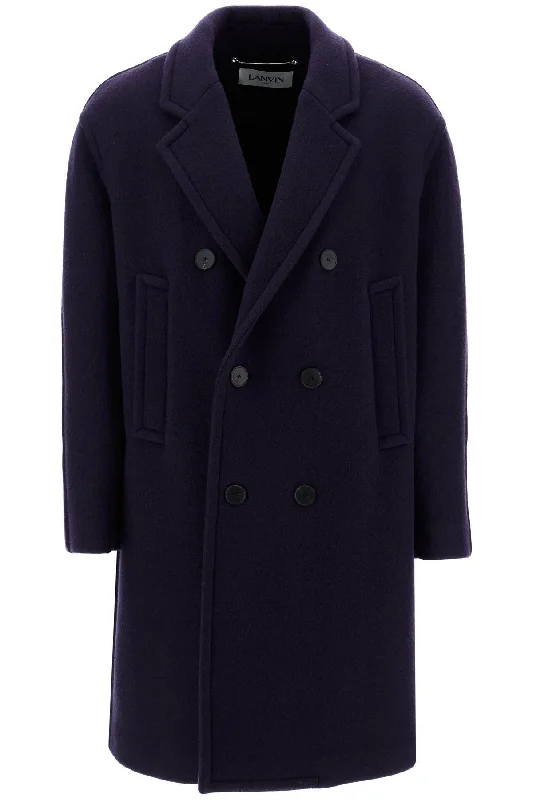 Men coats with a wind - resistant outer layer for blustery weatherLanvin Men's Double-Breasted Heavy Wool Coat Men coats with a wind - resistant outer layer for blustery weatherLanvin Men's Double-Breasted Heavy Wool Coat