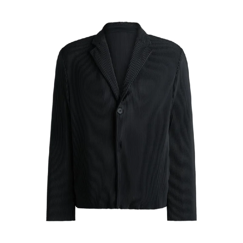 Men coats made of high - quality leather for a rugged and durable optionModern-fit jacket in jersey with pliss pleats Men coats made of high - quality leather for a rugged and durable optionModern-fit jacket in jersey with pliss pleats