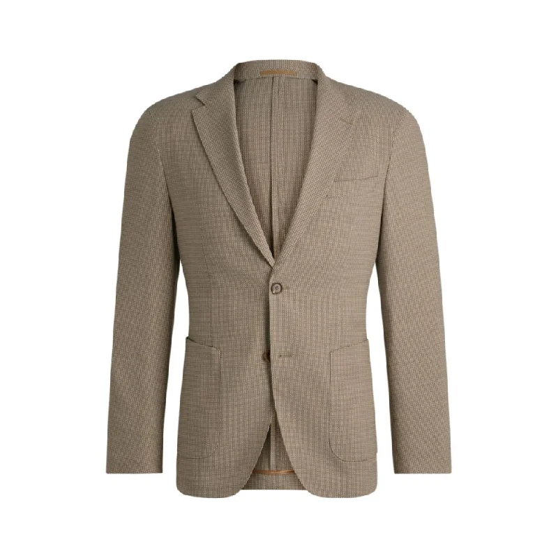 Men coats with a quick - drying feature for active lifestylesSlim-fit jacket in a patterned wool blend Men coats with a quick - drying feature for active lifestylesSlim-fit jacket in a patterned wool blend