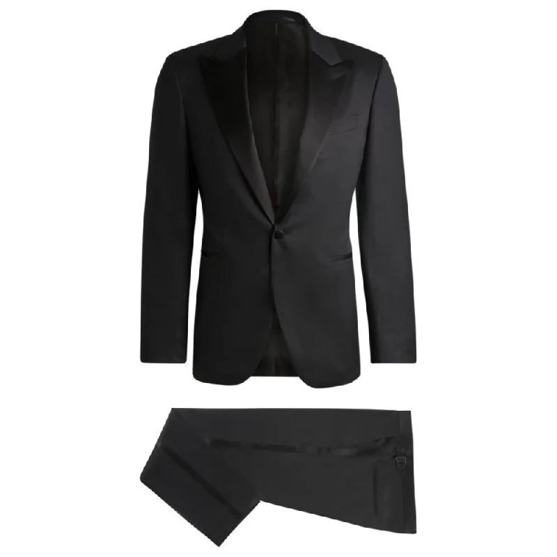 Slim-fit tuxedo suit in wool and silk