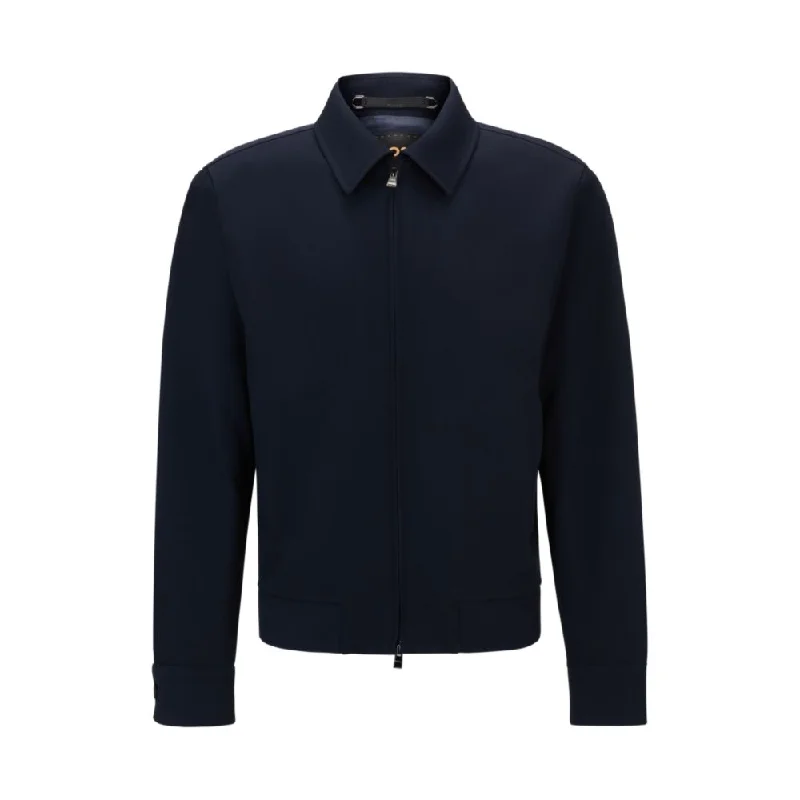 Slim-fit zip-up jacket in stretch wool