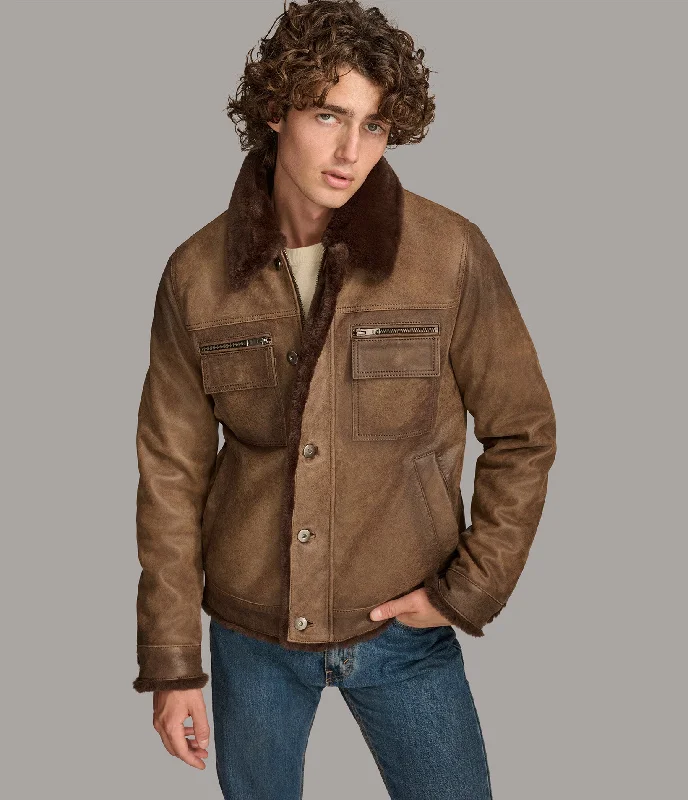 Men coats with a drawstring waist for a customizable fitLincoln Trucker Jacket