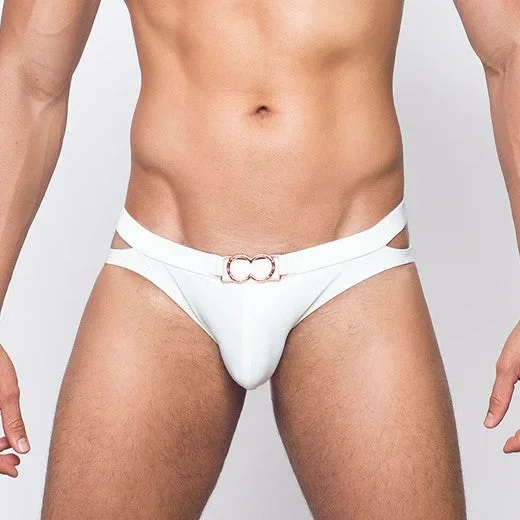Men's Swim Shorts with Built - in Sunscreen Fabric for Added Sun Protection2eros Double Strap swim brief ivory Men's Swim Shorts with Built - in Sunscreen Fabric for Added Sun Protection2eros Double Strap swim brief ivory