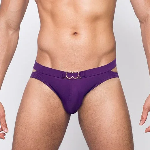 Men's Swim Shorts with Reflective Trim for Safety during Nighttime Swimming2eros Double Strap swim brief plum Men's Swim Shorts with Reflective Trim for Safety during Nighttime Swimming2eros Double Strap swim brief plum