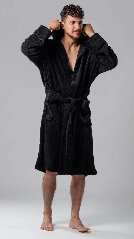 Men's robes with a zip - front closure​Robe de chambre Wanted noire 2.0