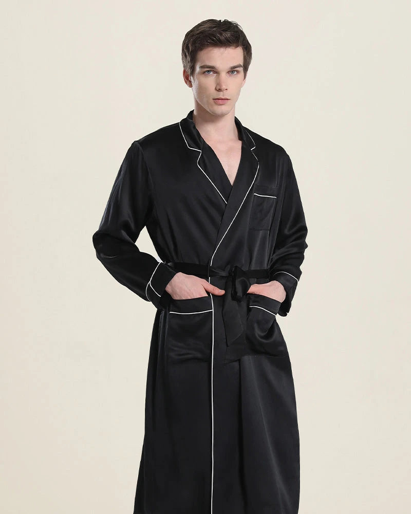 Men's robes with a suede finish​Classic Sleep Robe Pajamas For Men