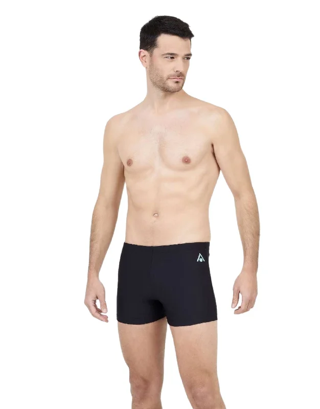 Men's Compression Swim Shorts for Muscle Support and Enhanced Performance in the WaterEssentials Boxer Mens - Black/ Light Blue Men's Compression Swim Shorts for Muscle Support and Enhanced Performance in the WaterEssentials Boxer Mens - Black/ Light Blue