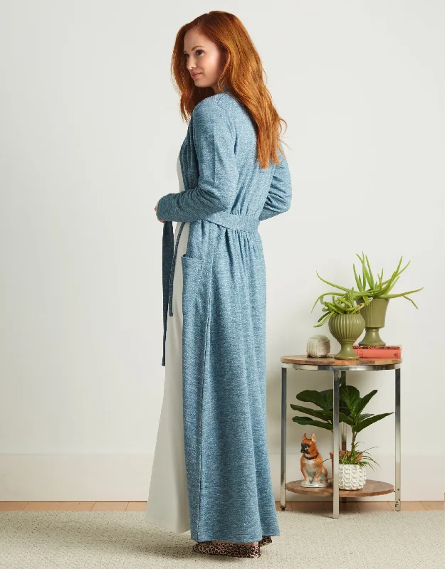 Men's microfiber robes for a soft and cozy feelFrench Terry Robe with Attached Belt Blue Men's microfiber robes for a soft and cozy feelFrench Terry Robe with Attached Belt Blue