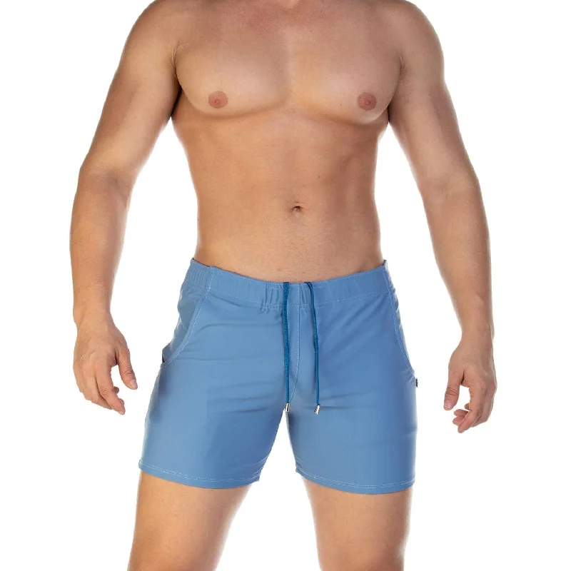 Men's Swim Shorts with Built - in Liner for Added Support and ModestyGigo Traditional 5" swim trunks blue Men's Swim Shorts with Built - in Liner for Added Support and ModestyGigo Traditional 5" swim trunks blue