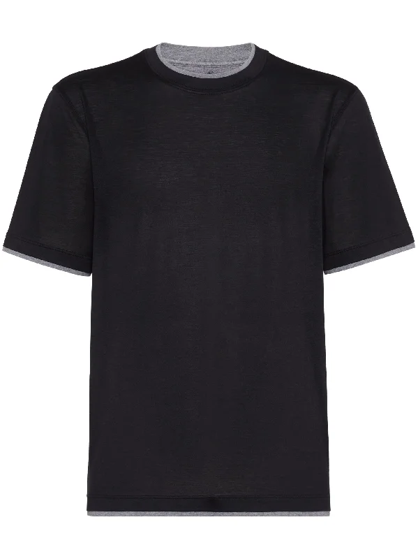 Men vest with a mandarin collar for a sophisticated appearanceMen's v - neck muscle t - shirts for a body - building aestheticLayered-Effect Silk-Cotton T-Shirt Men vest with a mandarin collar for a sophisticated appearanceMen's v - neck muscle t - shirts for a body - building aestheticLayered-Effect Silk-Cotton T-Shirt