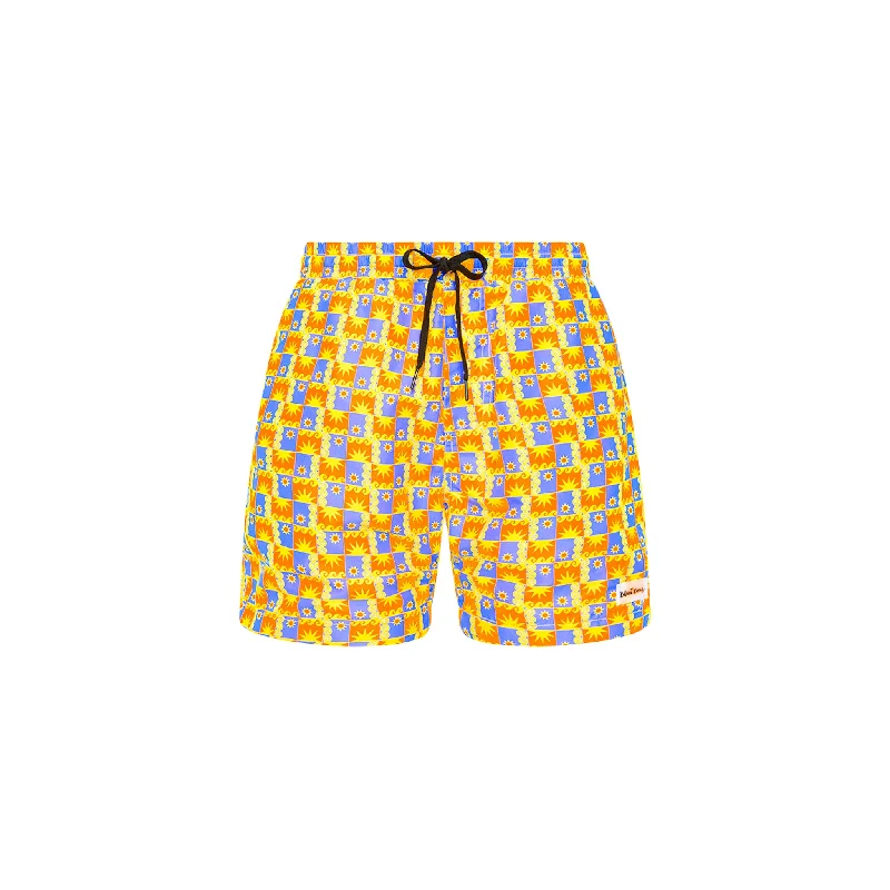 Men's Swim Shorts in Neon Colors for High - Visibility Water ActivitiesMen's Swim Trunks - Sunburst Men's Swim Shorts in Neon Colors for High - Visibility Water ActivitiesMen's Swim Trunks - Sunburst