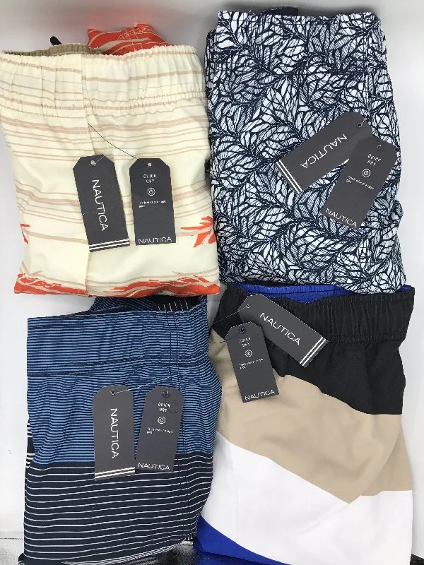 Men's Swim Shorts with Built - in Sunscreen Fabric for Added Sun ProtectionNautica Print Swim Trunks Men's Swim Shorts with Built - in Sunscreen Fabric for Added Sun ProtectionNautica Print Swim Trunks