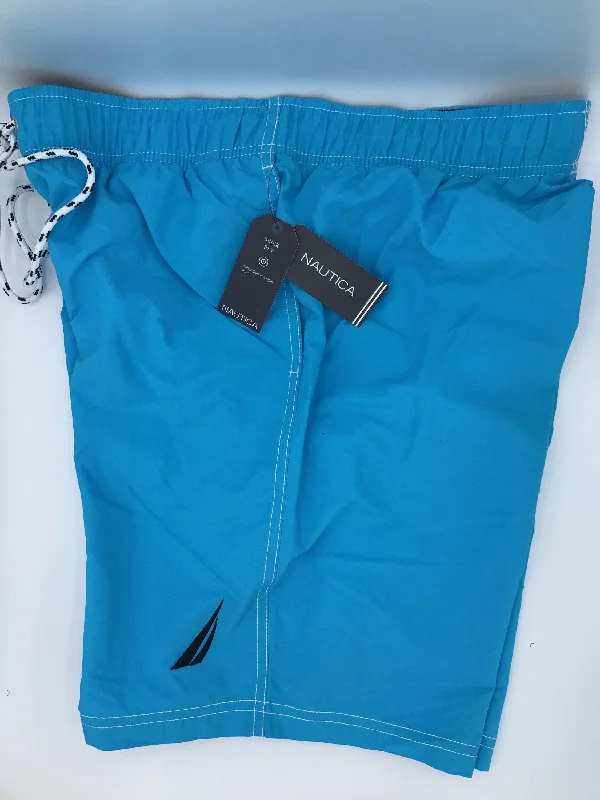 Men's Swim Shorts with Built - in Liner for Added Support and ModestyNautica Solid Swim Trunks Men's Swim Shorts with Built - in Liner for Added Support and ModestyNautica Solid Swim Trunks