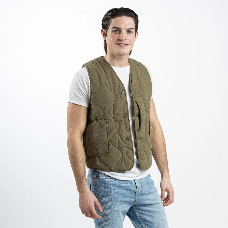 Slim - fit men vest for formal occasions with a modern cutOlive Drab Unisex Quilted Vest Slim - fit men vest for formal occasions with a modern cutOlive Drab Unisex Quilted Vest