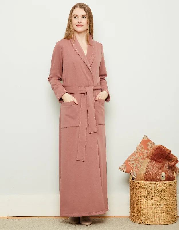 Men's robes with a water - resistant exteriorPlush Lined Belted Wrap Robe with Trapunto Stitching Pink Men's robes with a water - resistant exteriorPlush Lined Belted Wrap Robe with Trapunto Stitching Pink