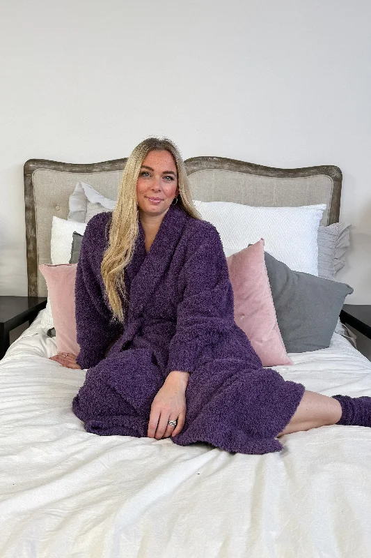 Men's robes with a concealed zipper​Robe Cloud Spa Blackberry
