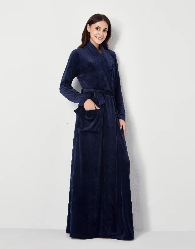 Men's robes with a two - tone designUltra Soft Plush Velour Belted Shawl Collar Wrap Robe Navy Men's robes with a two - tone designUltra Soft Plush Velour Belted Shawl Collar Wrap Robe Navy