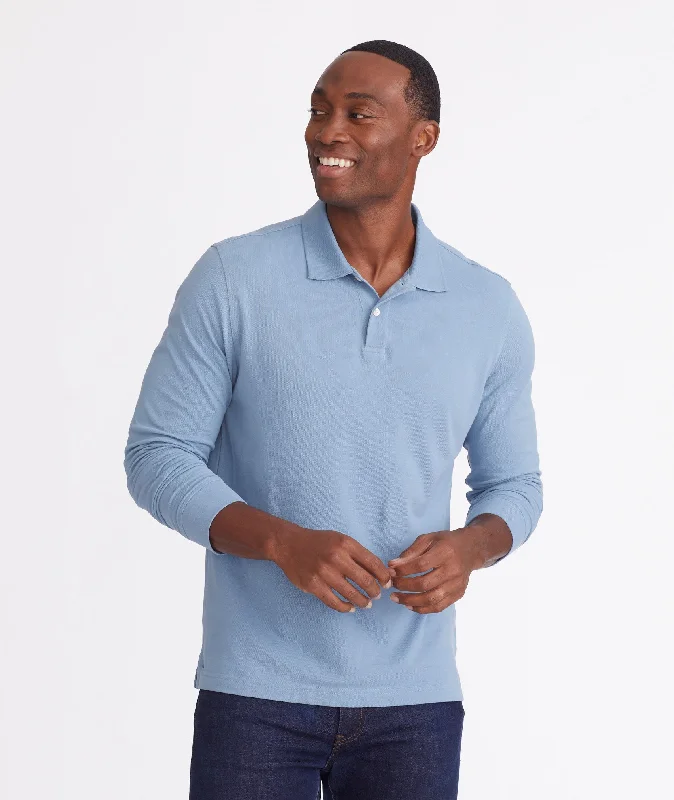 Men's Moisture - Wicking Performance Fabric Casual Shirts for Outdoor ActivitiesMen's lightweight performance polo shirts for tennis matchesPique Long-Sleeve Polo Men's Moisture - Wicking Performance Fabric Casual Shirts for Outdoor ActivitiesMen's lightweight performance polo shirts for tennis matchesPique Long-Sleeve Polo
