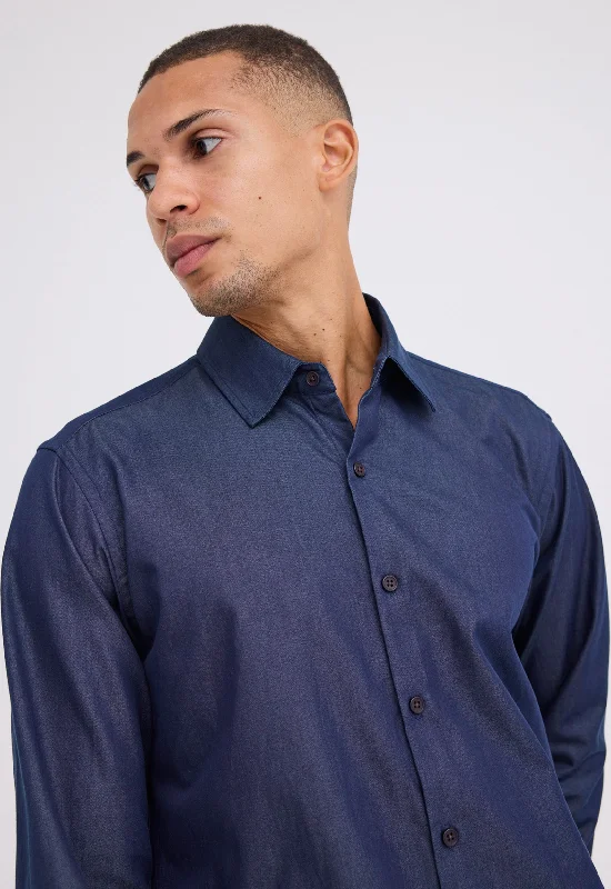 Men's Thermal - Lined Casual Shirts in Black for Added Warmth in Cold WeatherBentleigh Denim Shirt - Dark Denim Blue Men's Thermal - Lined Casual Shirts in Black for Added Warmth in Cold WeatherBentleigh Denim Shirt - Dark Denim Blue