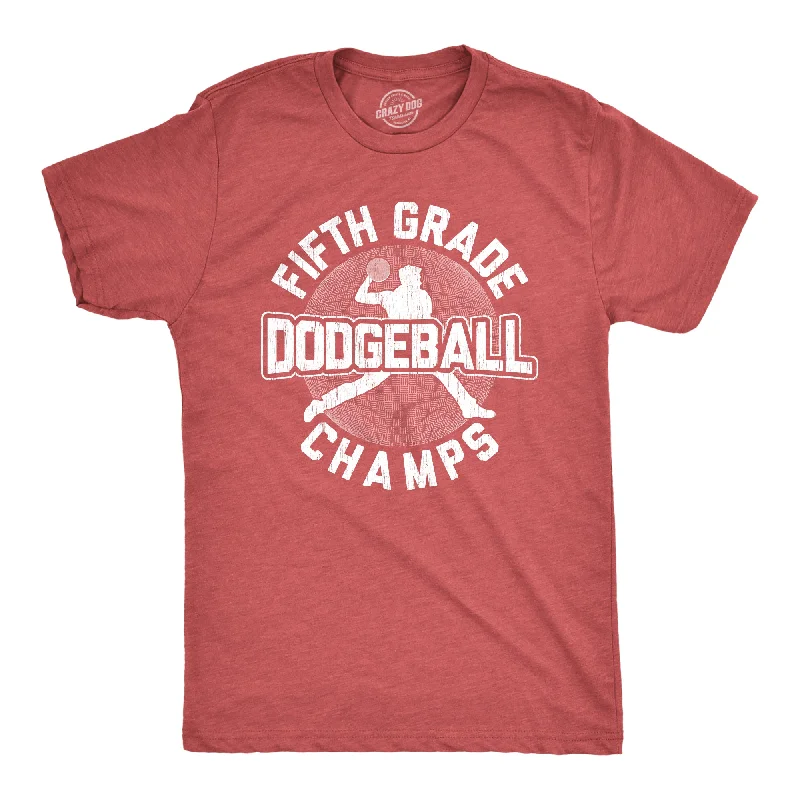Men's smart - casual checkered t - shirts for semi - formal occasionsFifth Grade Dodgeball Champs Men's T Shirt Men's smart - casual checkered t - shirts for semi - formal occasionsFifth Grade Dodgeball Champs Men's T Shirt