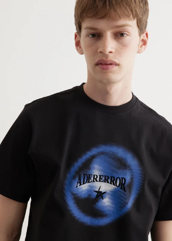 Men's mock - neck t - shirts with a modern and sleek styleFlocked Star Print T-Shirt Men's mock - neck t - shirts with a modern and sleek styleFlocked Star Print T-Shirt