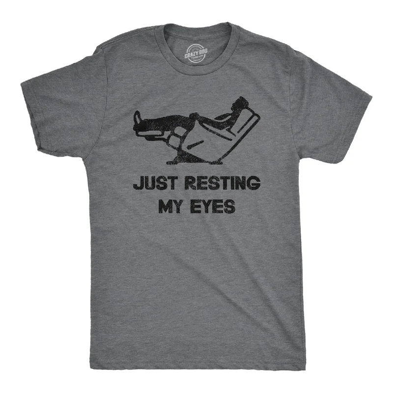 Men's slim - fit graphic t - shirts with vintage rock band printsJust Resting My Eyes Men's T Shirt Men's slim - fit graphic t - shirts with vintage rock band printsJust Resting My Eyes Men's T Shirt