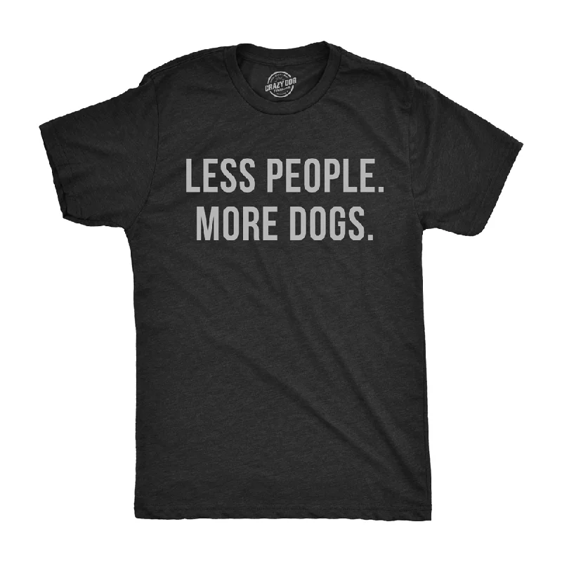 Men's polo t - shirts with a contrast collar for a preppy lookLess People More Dogs Men's T Shirt Men's polo t - shirts with a contrast collar for a preppy lookLess People More Dogs Men's T Shirt