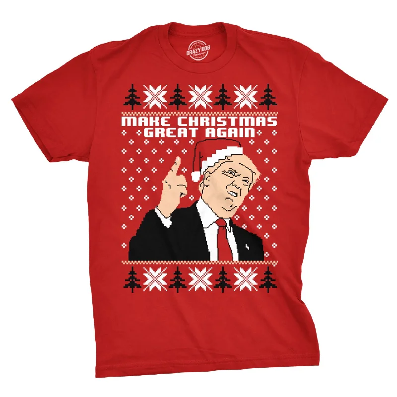 Men's polo t - shirts with a contrast collar for a preppy lookMake Christmas Great Again Ugly Christmas Sweater Men's T Shirt Men's polo t - shirts with a contrast collar for a preppy lookMake Christmas Great Again Ugly Christmas Sweater Men's T Shirt