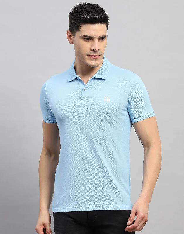 Men's Moisture - Wicking Performance Fabric Casual Shirts for Outdoor ActivitiesMen's lightweight performance polo shirts for tennis matchesMen Blue Solid Polo Collar Half Sleeve T-Shirt Men's Moisture - Wicking Performance Fabric Casual Shirts for Outdoor ActivitiesMen's lightweight performance polo shirts for tennis matchesMen Blue Solid Polo Collar Half Sleeve T-Shirt