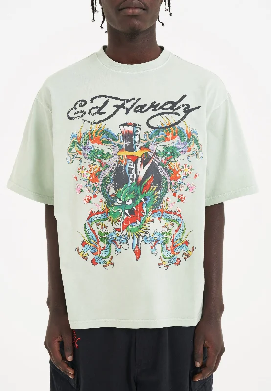 Men's antimicrobial t - shirts for odor - free freshness during travelMens Battle Of The Dragons Tshirt - Light Green Men's antimicrobial t - shirts for odor - free freshness during travelMens Battle Of The Dragons Tshirt - Light Green